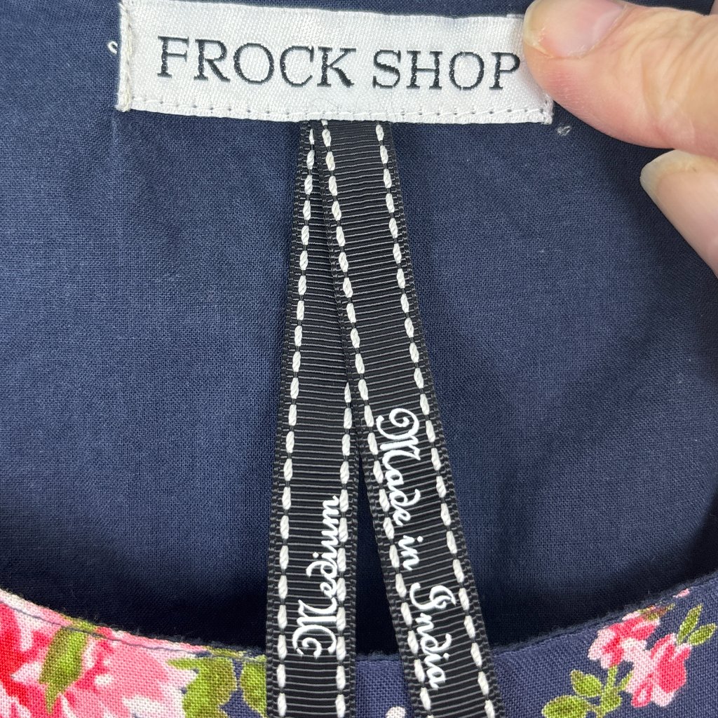 Frock Shop Dress Women's Medium Navy Pink Floral Feminine Fit And Flare — image 7 of 8